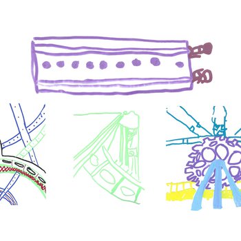 Coloured lines draings of machinery