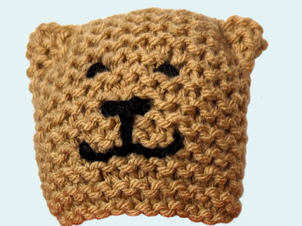 Knitted Brave Bear Face