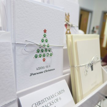 Handmade cards at a market
