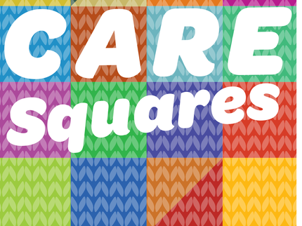 The logo for the Care Squares Charity Knitting Challenge