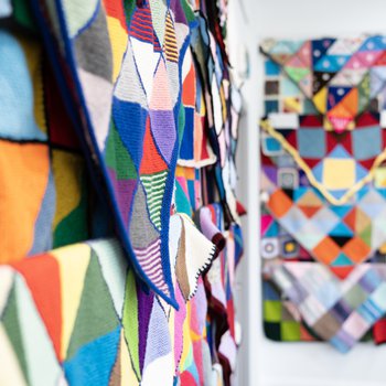 Close up of care squares blankets