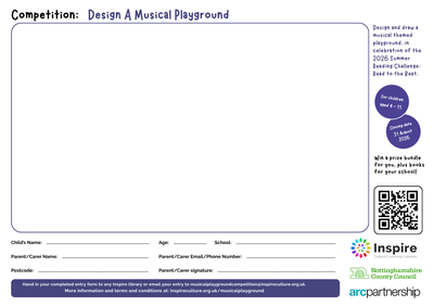 Blank entry form with space for drawing