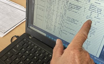 A computer screen with census records showing