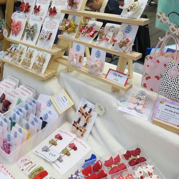Hair bows on sale at a market