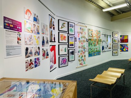 A gallery with art