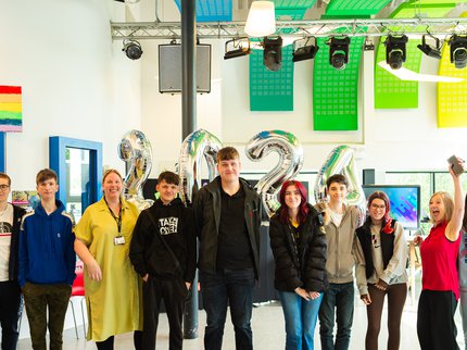 Inspire College learners celebrating their GCSE results.