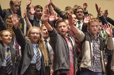 A choir group of school children