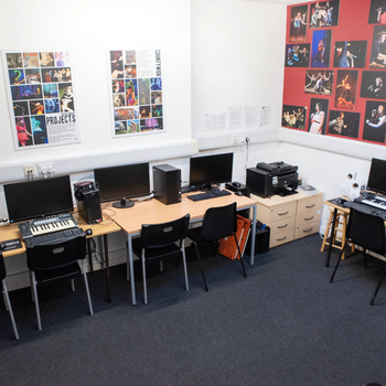 A classroom full of computers