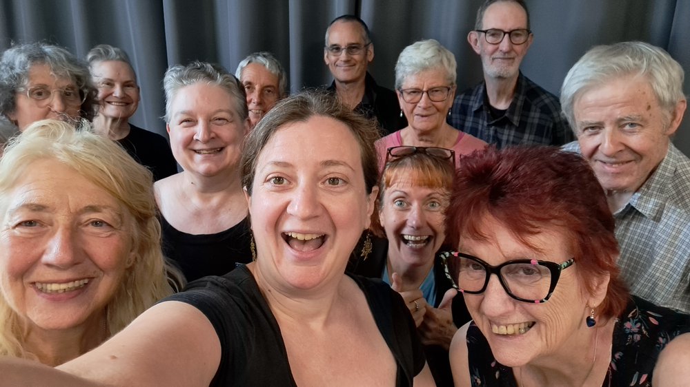 A selfie of members of Paper Crane Poets