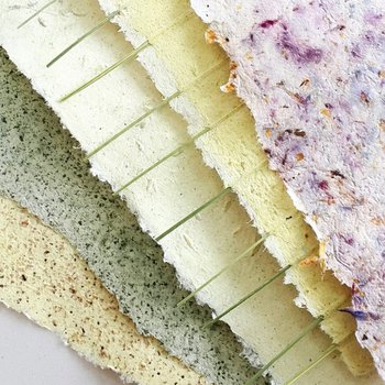Five sheets of handmade paper