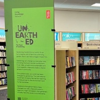 A panel from the Unearthed Exhibition from the British Library Living Knowledge Network at Mansfield Central Library