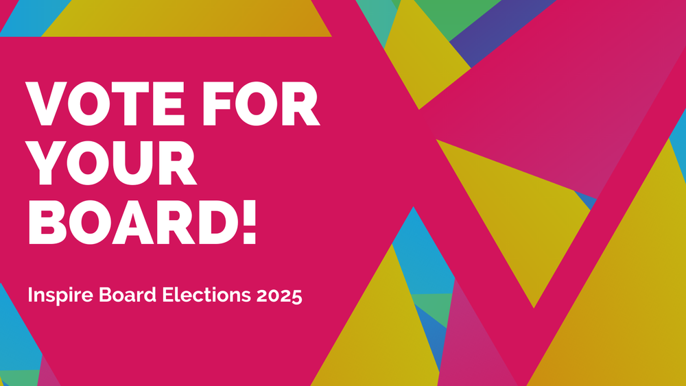 Colourful graphic with the message Vote for your board!