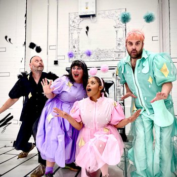 Four alien members of The Boogie Woogie Space Junk Band