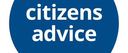 citizens advice logo, a blue speech bubble with text inside