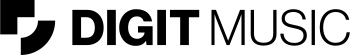 Black typography logo with the words 'Digit Music'
