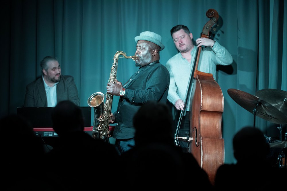 jazz performers on stage at Beeston Library