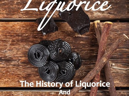 Book cover with showing liquorice root and sweets