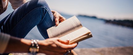 Someone reading outside