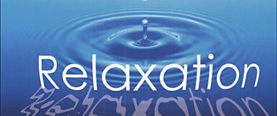 a drop of water hitting bigger body of water with text reading relaxation