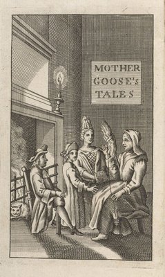Woodblock image of a storytelling session in the 17th century