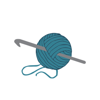 Crochet hook and wool