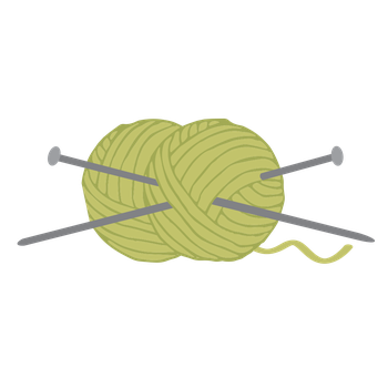 Ball of wool with needles